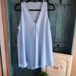 Flowy sky blue sleeveless blouse